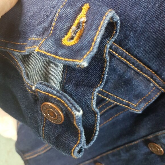 Levi's RED TAB Co Denim Jean Jacket Red Tab Youth Girls Size 14 / 18 Button Blue - Picture 7 of 9